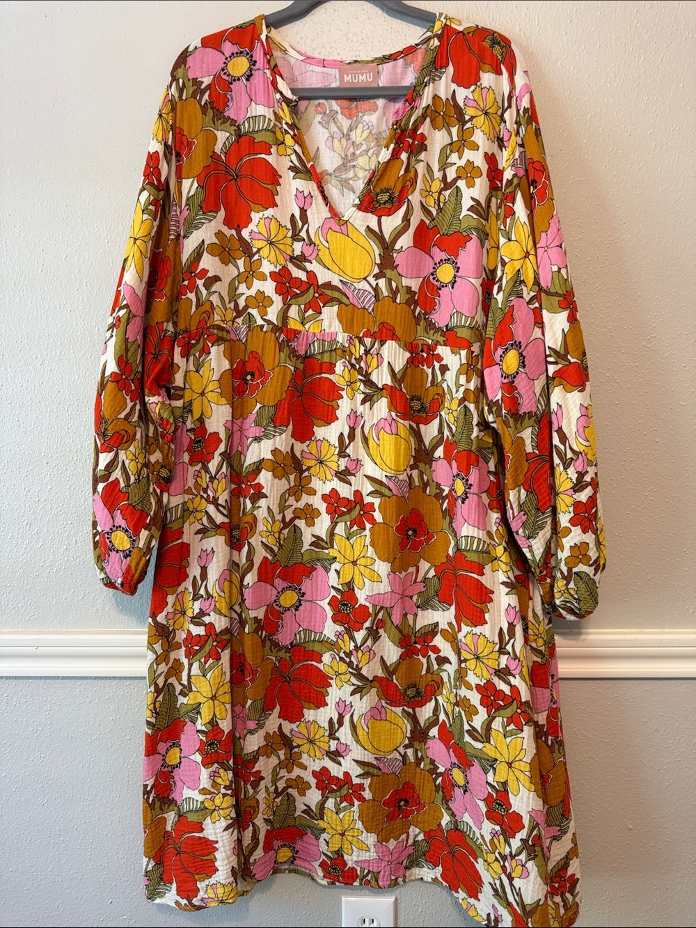 Show Me Your MuMu “Kenya” Midi Dress in “Far Out Floral” Print (no size tag)